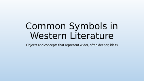 Common Symbolism in Western Literature