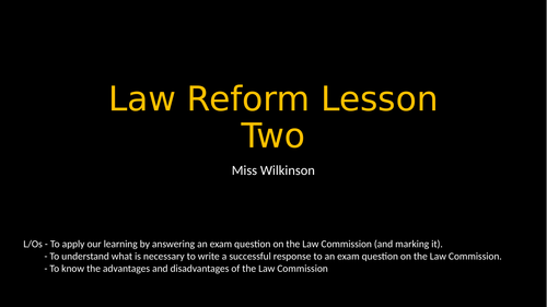 Law Reform (Law Commission) THREE FULL LESSONS