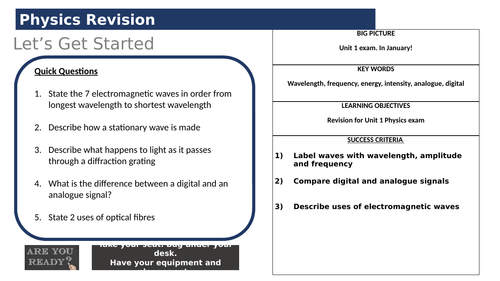 Unit 1 Physics Applied Science Revision