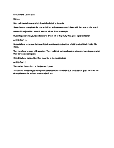 Recruitment Job Description