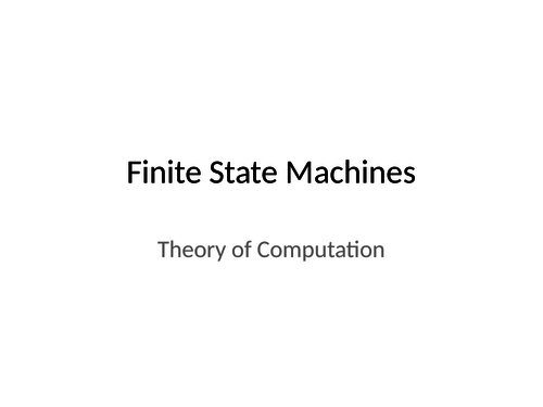 Finite State Machines - AQA A Level Computer Science