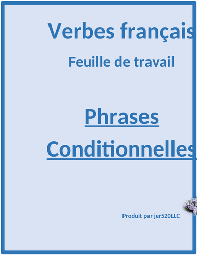 Phrases conditionnelles French Worksheet 4