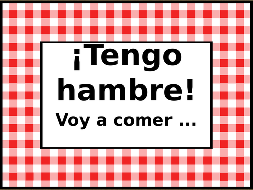 Comida (Food in Spanish) Tengo hambre Activity