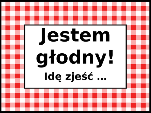 Jedzenie (Food in Polish) Jestem głodny Activity