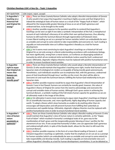 A Level Ocr Religious Studies 2018 Plete Christian Theology Essay Plans Teaching Resources