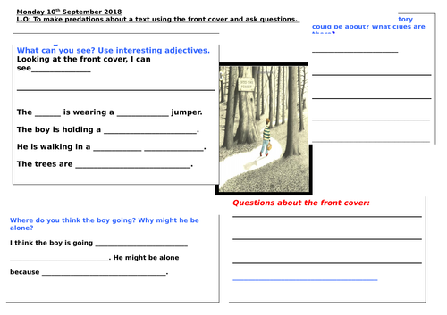 Into the Forest Prediction worksheet