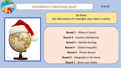 BIG GEOGRAPHY QUIZ OF THE YEAR - GEOGRAPHY CHRISTMAS QUIZ
