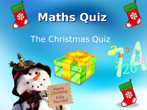 Christmas Maths Quiz - Higher Ability KS3 or KS4