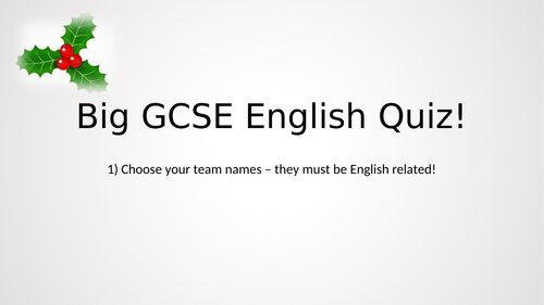GCSE English Christmas Quiz!