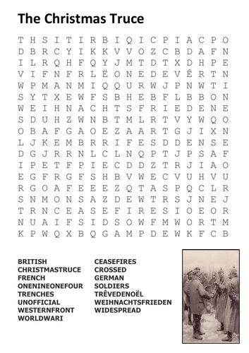 The Christmas Truce Word Search