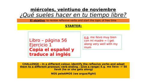 Spanish EDEXCEL - HL verb SOLER + INF structure - to be used with the verde tb - mi tiempo libre