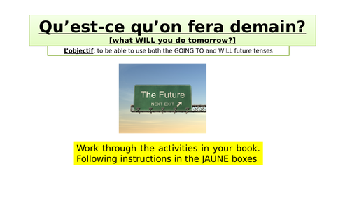 French HA KS3 and GCSE - The 2 future tenses [near future and simple future]