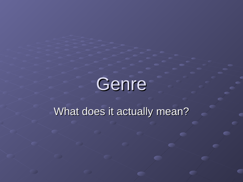 Genre Defintion..