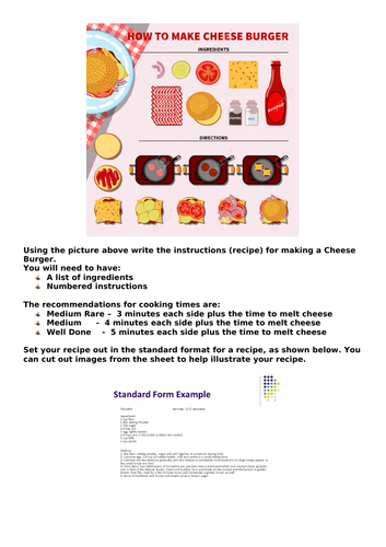 Instructional Text: How To Make A Cheese Burger