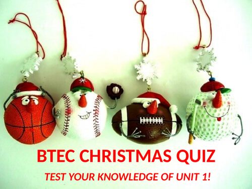 L3 BTEC Christmas Anatomy and Physiology Quiz