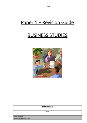 Eduqas As/A Level Business Studies Component 1a Revision Guide
