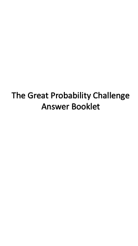 The Great Probability Group Challenge