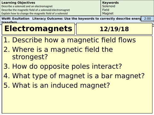 Electromagnets Revision Lesson - AQA foundation/mid-ability