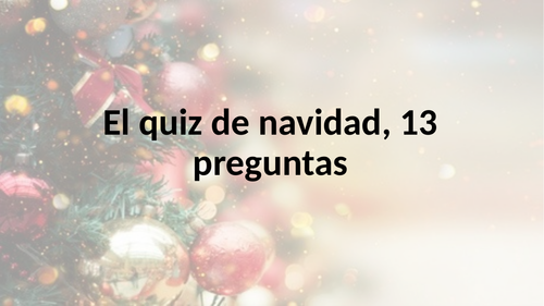 Christmas Quiz -Spanish
