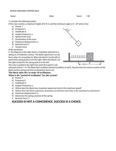 Simple harmonic Motion