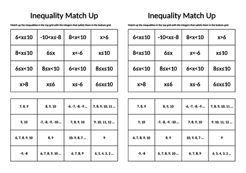 Inequality match up