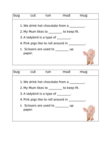 Yr 1 shot /oo/ - u application sheet