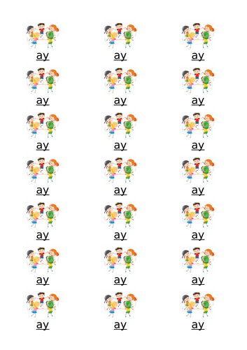 Yr 1 all  /ay/ sound stickers for work books