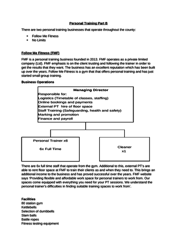 Unit 22 - Investigating Business in Sport: Personal Trainer Mock Exam 2