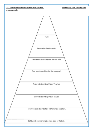 Year 3 Volcanoes Comprehension