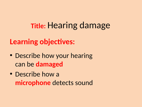 Hearing Damage