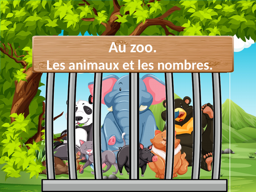 Animals and numbers in French. Listening game.