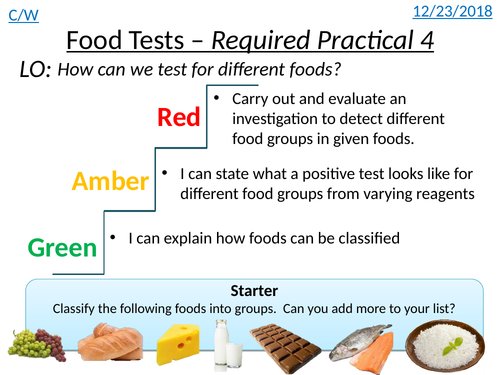 Food Tests (AQA 9-1 Required Practical 4)
