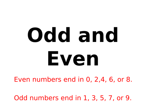 KS1 SATS Odd and Even Revision