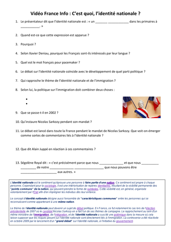 Vidéo France Info : C’est quoi, l’identité nationale ?
