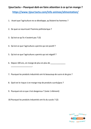 1jour1question - Faire attention à ce que l'on mange