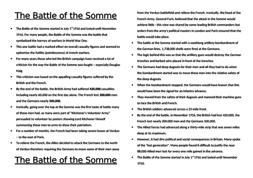 Battle of the Somme: Necessity or Slaughter?