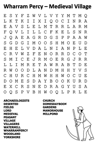 Wharram Percy – Medieval Village Word Search