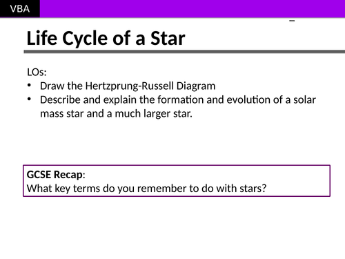 A2 Physics - Life Cycle of a Star & Hertzsprung-Russell Diagram