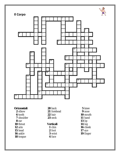 Corpo (Body in Italian) Crossword