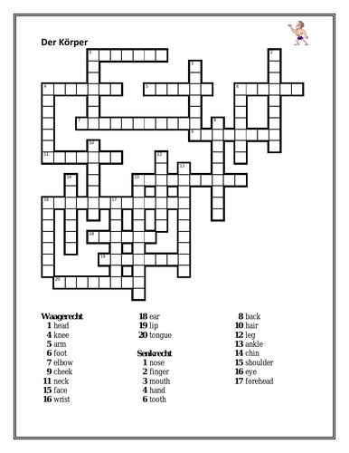 Körper (Body in German) Crossword