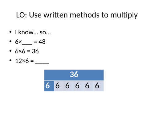 Whole multiplication lesson