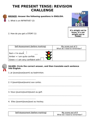 French Present Tense: Revision