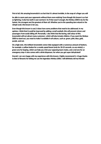 Harry Potter Broomstick Review WAGOLLs, Ideas and planning for children support