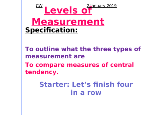 Levels of Measurement