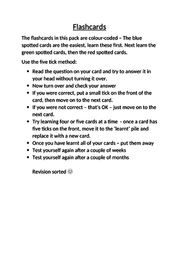 47 revision flashcards Inheritance and variation AQA GCSE differentiated