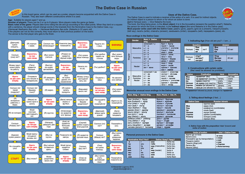 Russian Dative Case Board Game