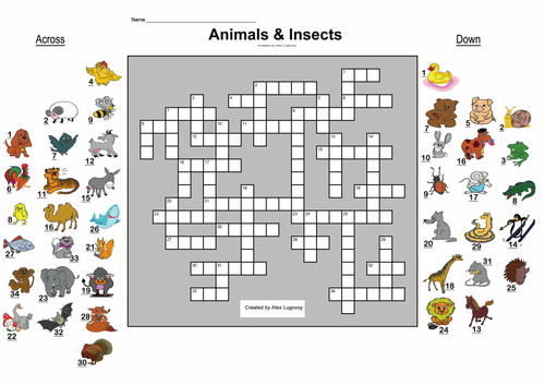 Animals and Insects crossword