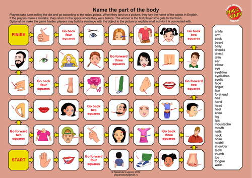 Parts of the Human Body Board Game