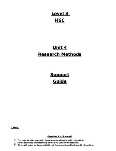 BTEC   support document unit 4