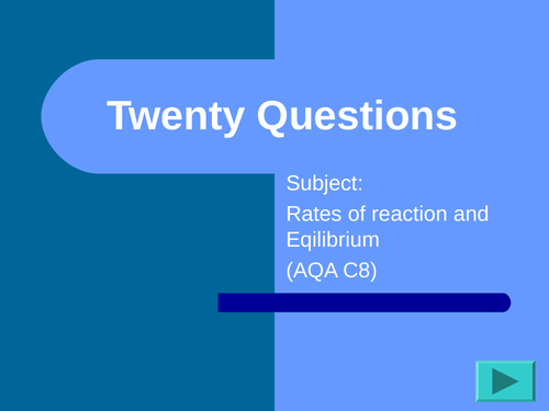 New GCSE Chemistry Revision  Rates and Equilibrium  C8-AQA